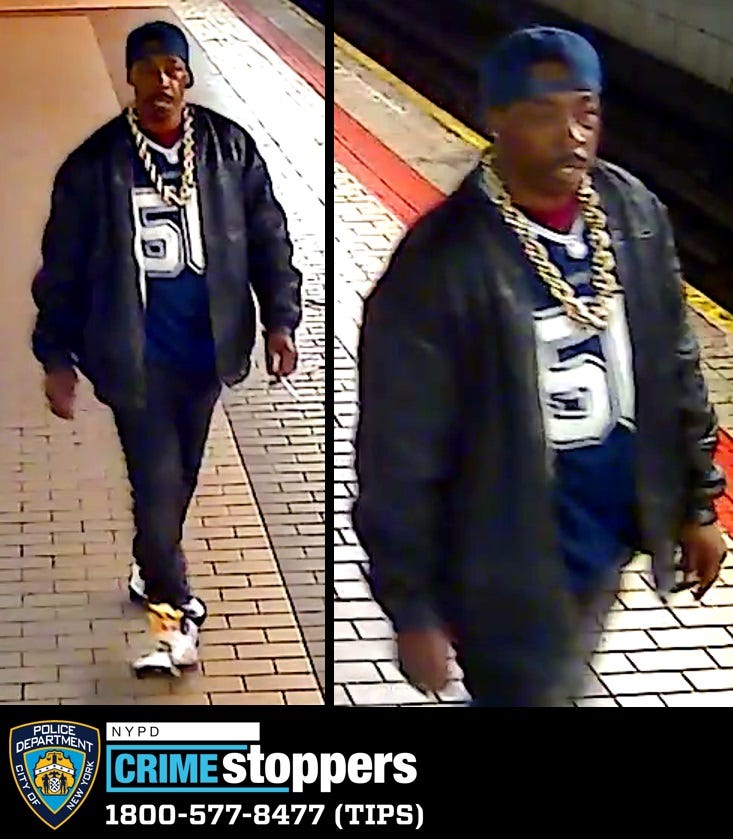 Police say this man asked a subway rider where he was going and then punched him in the face