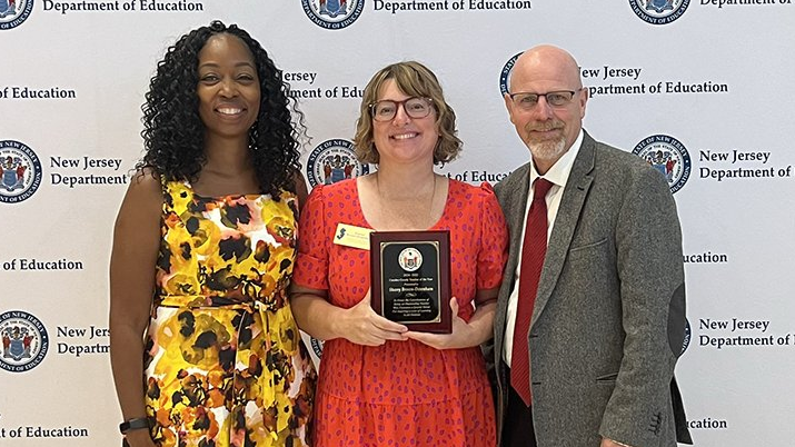 Stacey Brown-Downham (center), a reading interventionist and special education teacher at Tatem Elementary School in Haddonfield, was named Camden County's 2024–2025 Teacher of the Year.