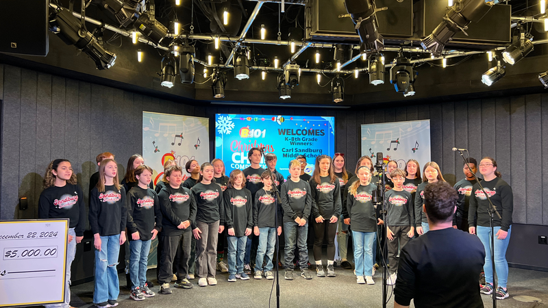B101's 2024 K-8 Christmas Choir Competition Champions Carl Sandburg Middle School Performs at B101