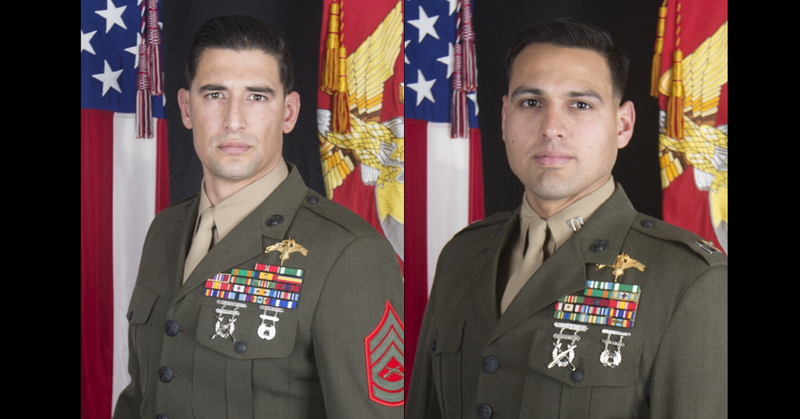 Gunnery Sgt. Diego D. Pongo (left) and Capt. Moises A. Navas (right)