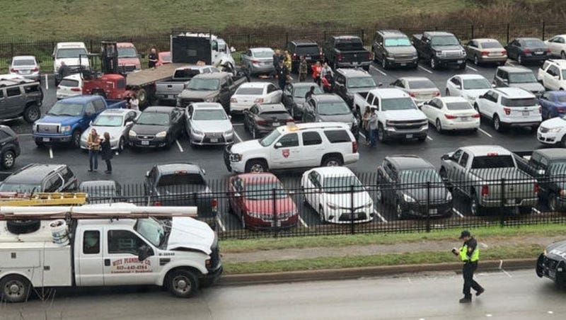 Parking Lot Crash Scene