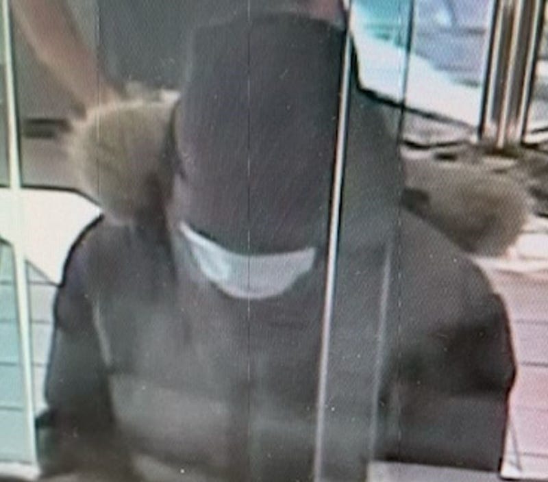 A suspect wanted in a robbery at Santander Bank Thursday morning.