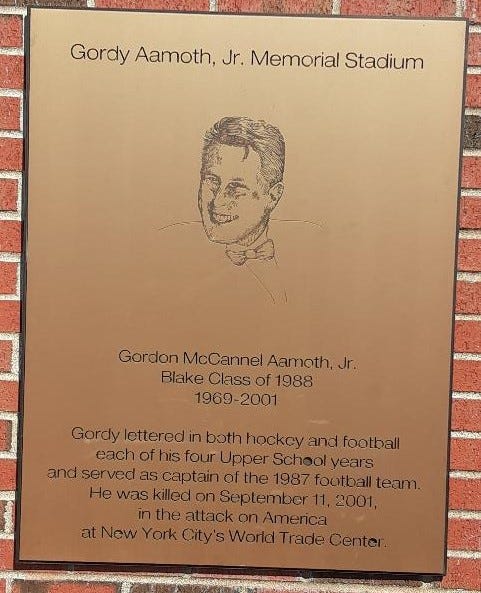 Memorial plaque for Gordy Aamoth
