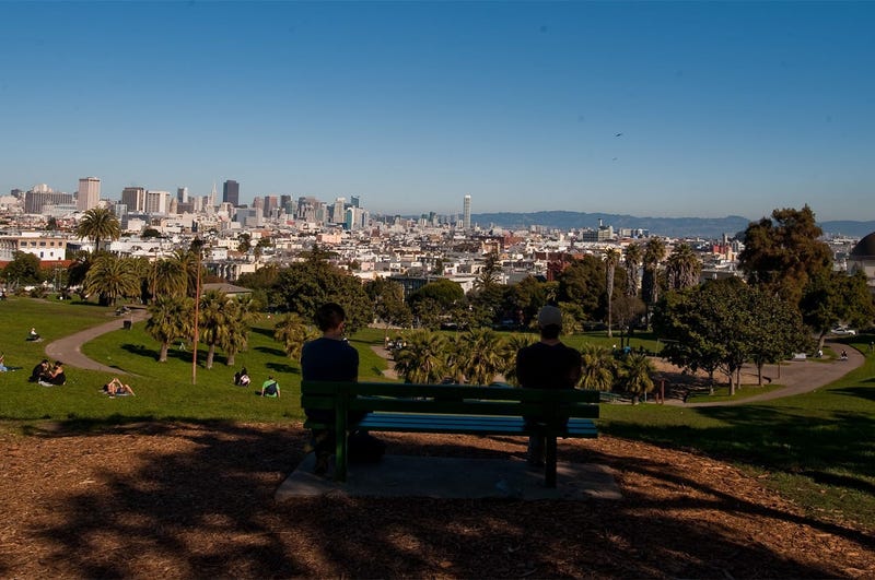 Part urban adventure, part urban trek and totally green, the new Real SF Tour takes visitors to gardens, rooftops, secret stairways and some of San Francisco's coolest neighborhoods. A stop on the Real SF Tour, pulls up to a view of San Francisco from Mis
