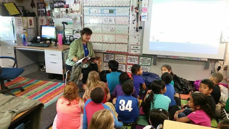 Graciela reads during classroom visit