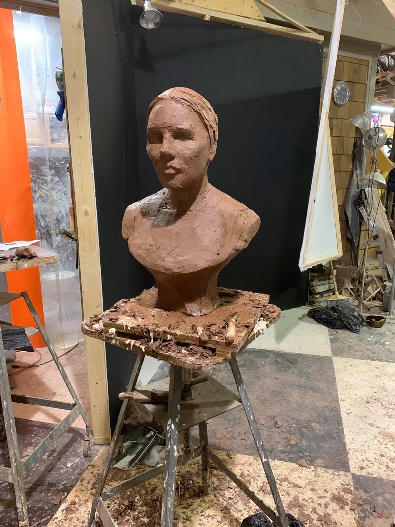 The Chicago sculptor who did the bust of Chicago’s founder Jean Baptiste Point DuSable is now working on a sculpture of DuSable’s wife, and he's thinking of giving it to the city.