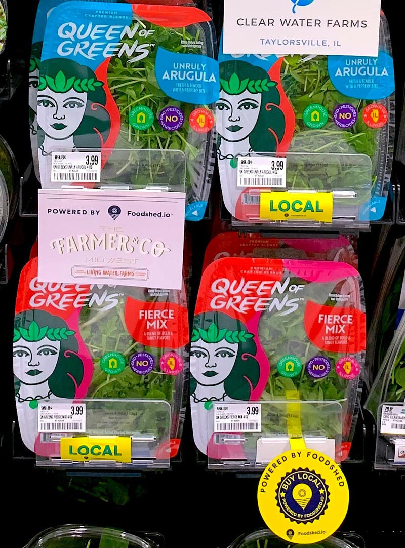 Schnucks display touting Foodshed.io partnership