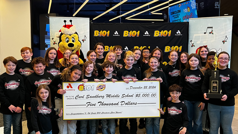 B101's 2024 K-8 Christmas Choir Competition Champions Carl Sandburg Middle School Performs at B101