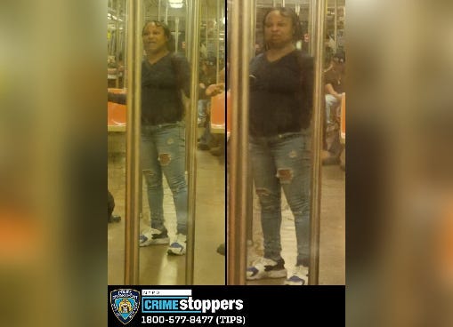 Police released images Wednesday of a suspect in Sunday evening's attack on an A train in Brooklyn