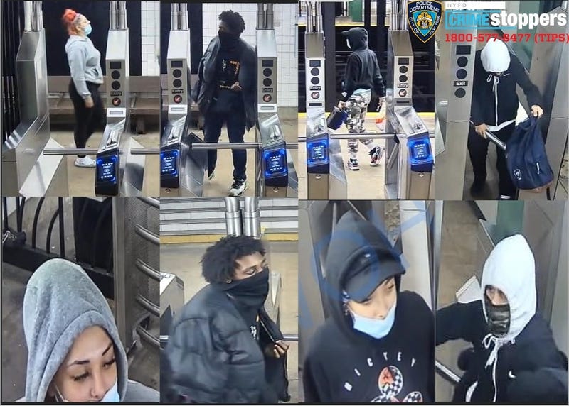 Police are searching for four suspects—two males and two females—in the May 4 robbery in Brooklyn