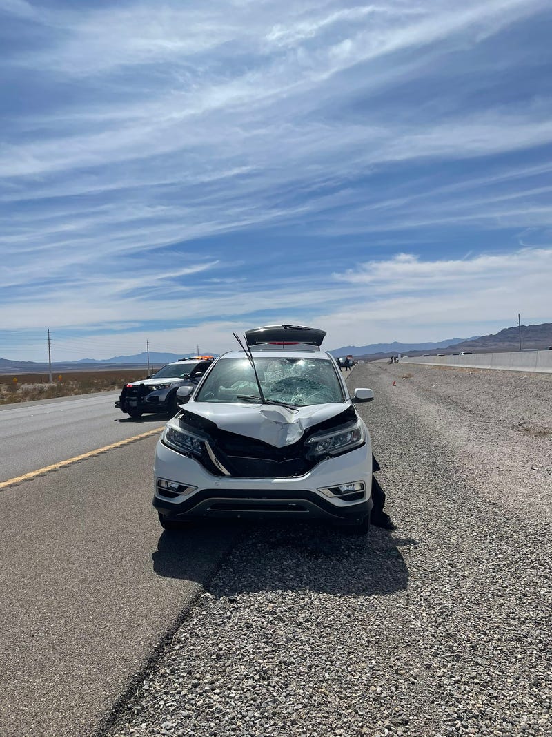 NHP investigates a fatal auto-pedestrian crash along I-15 near Jean on 3-14-21