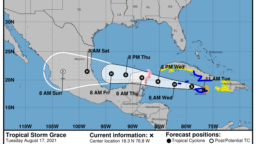 Depresión tropical Grace se convierte en tormenta y podría acercarse a la fuerza de un huracán