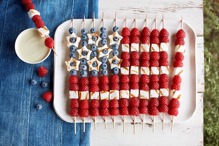 big y flag cake skewers and white chocolate dipping sauce recipe