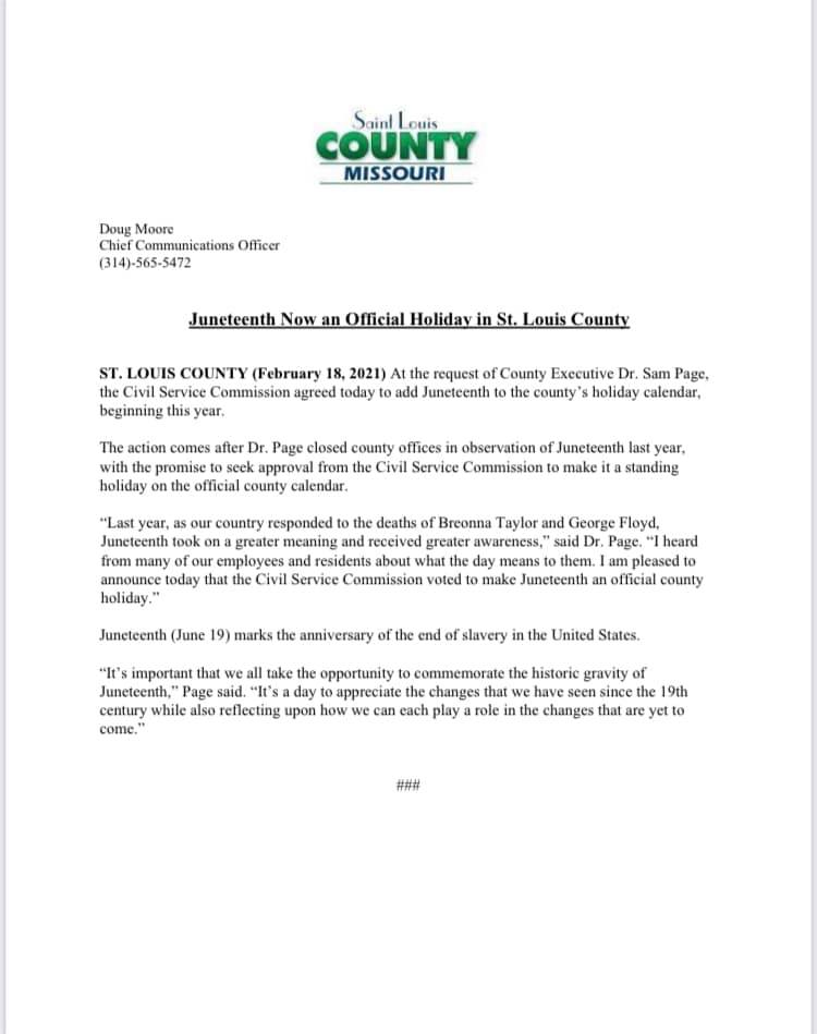 Juneteenth announcement