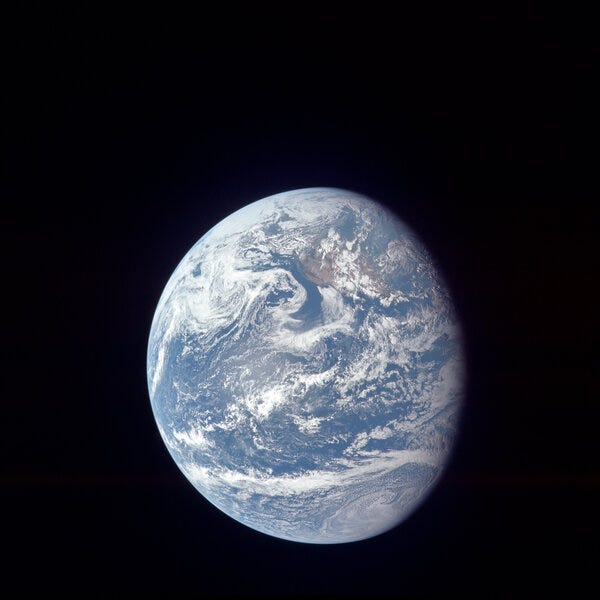 The Earth as seen from 49,000 nautical miles above the surface.
