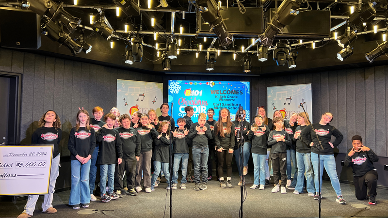 B101's 2024 K-8 Christmas Choir Competition Champions Carl Sandburg Middle School Performs at B101