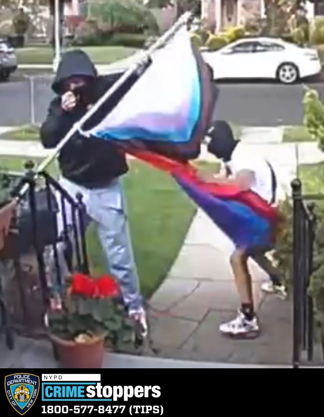 Duo seen tearing down Pride flag at Queens residence sought