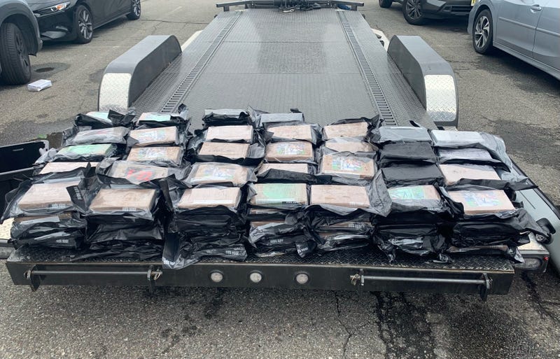 Labeled bags of cocaine recovered from a trailer in the Bronx.