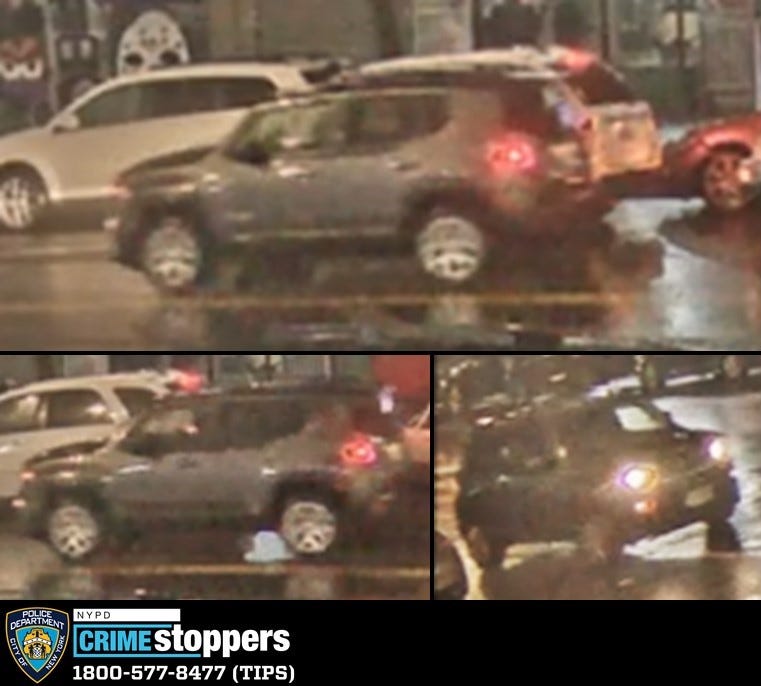 Police are searching for a Jeep in connection with the fatal shooting