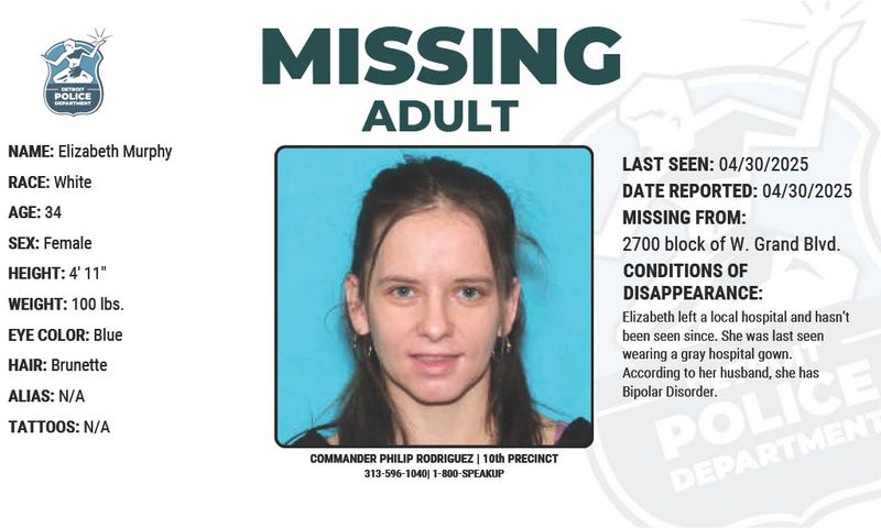 Detroit police describe a missing woman