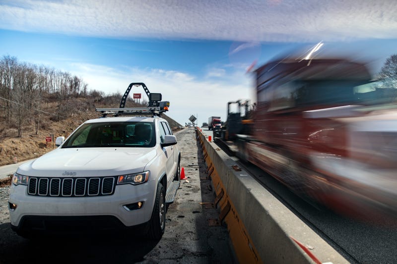 PennDOT's AWZSE program uses vehicle-mounted systems to detect and record motorists exceeding posted work zone speed limits by 11 miles per hour or more using electronic speed timing devices.