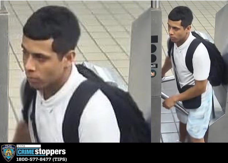 Police released images of the suspected stabber (above) as well as four other men who are being sought for questioning