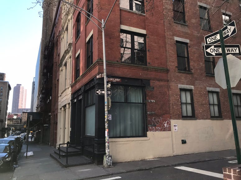 CORNER OF FORMER MUDD CLUB BUILDING IN 2020