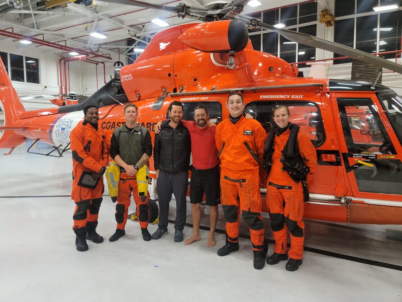 Cyril Derreumaux with the Coast Guard rescue team.