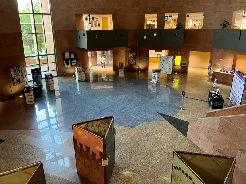 A memorial exhibit to the 1-October shootings at the Clark County Government Center