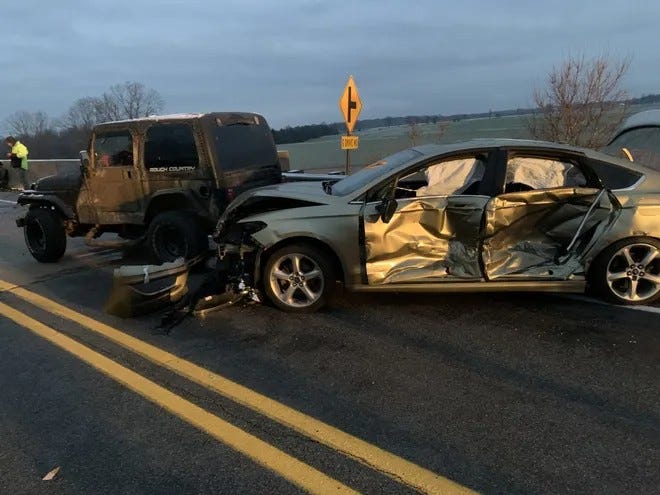 Slick conditions in Central West Michigan caused a major mess Wednesday morning as dozens of vehicles crashed after losing control on an I-94 overpass.