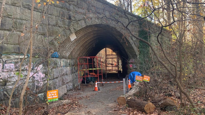 Restoration work on the Skew Arch Bridge in West Fairmount Park is expected to last for another two weeks or so.
