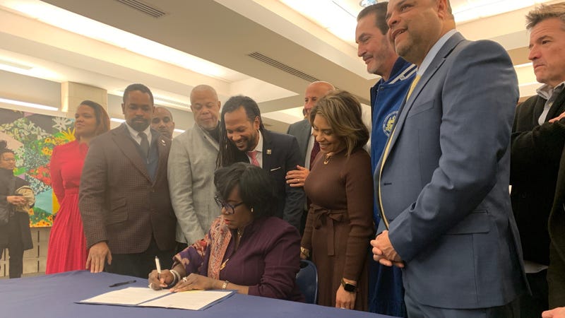 Mayor Cherelle Parker on Tuesday signed an executive order establishing Wellness Court, a diversion program in Kensington designed to get low-level drug offenders off the street and into treatment.
