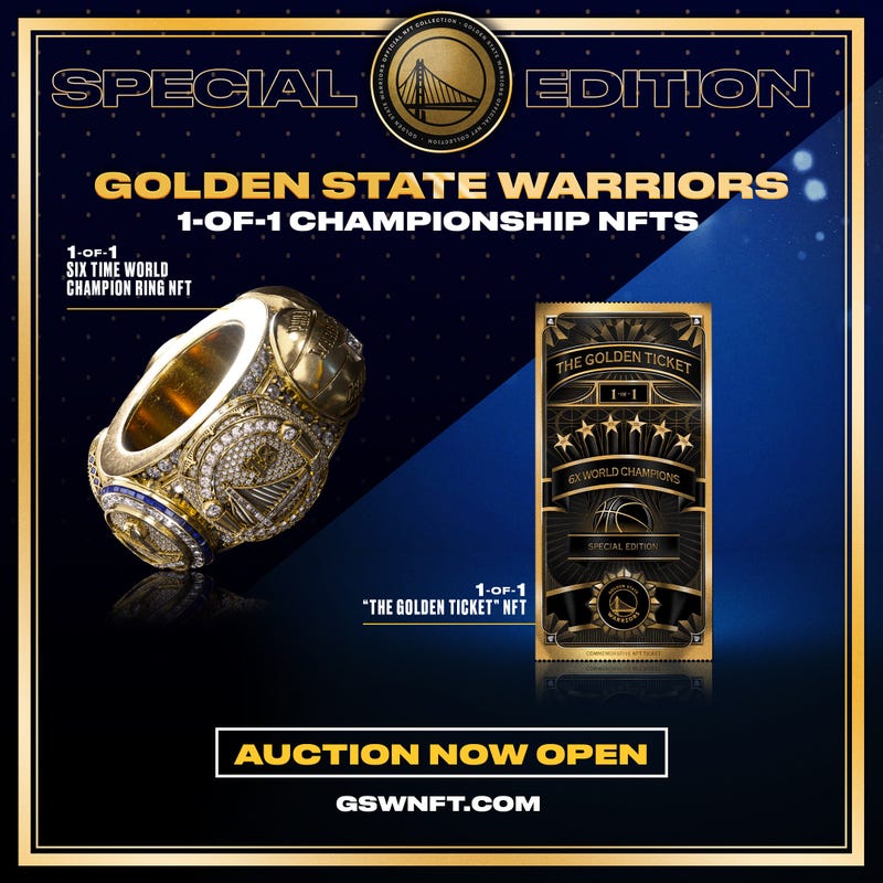 The two 1-of-1 NFTs available in the Warriors' new digital collection.