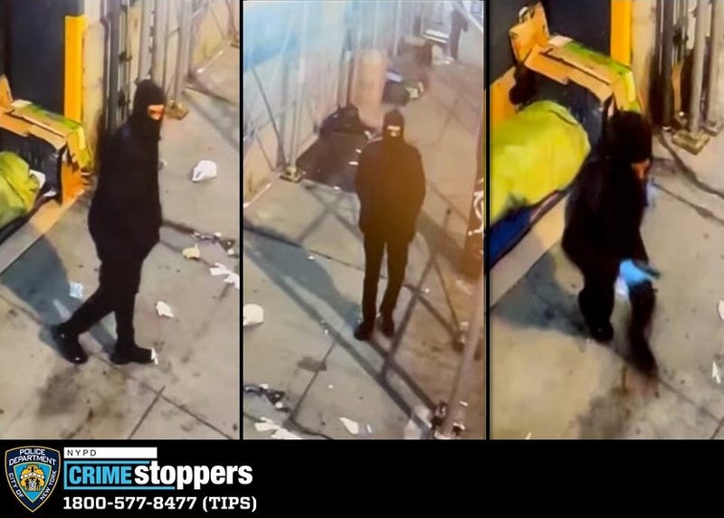 The suspect is seen during the fatal shooting in Lower Manhattan on Sunday morning
