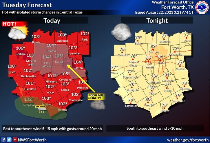 More Excessive Heat Warnings, Heat Advisories in effect for today and most likely the rest of the week