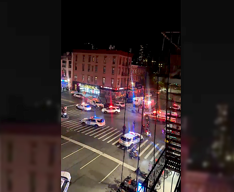 The two officers were hospitalized in stable condition Tuesday night, police said. 