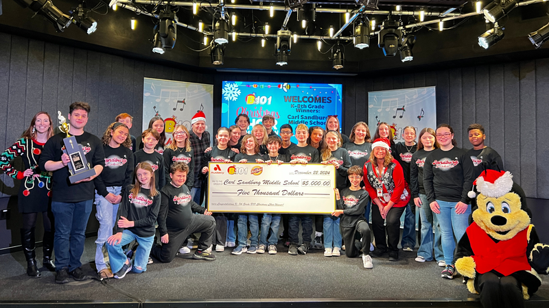 B101's 2024 K-8 Christmas Choir Competition Champions Carl Sandburg Middle School Performs at B101
