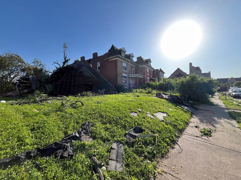 Tornado damage in St. Louis