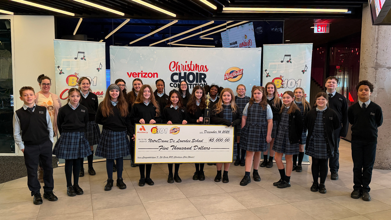 B101's 2025 K-8 Christmas Choir Competition Champions Notre Dame De Lourdes School Performs at B101