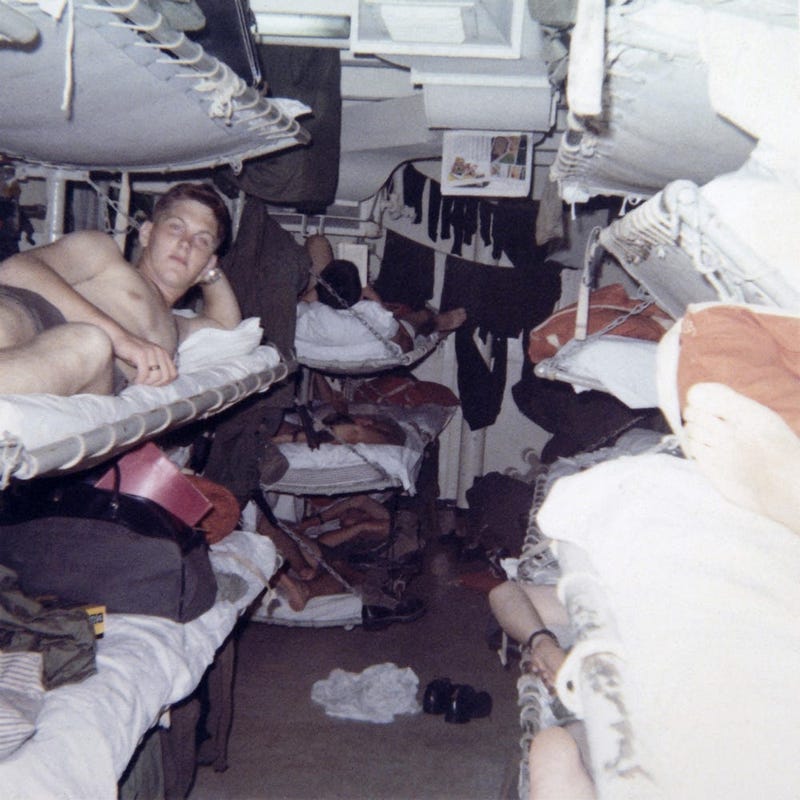 Interior of the USNS General Nelson M. Walker. Courtesy of Art and Lee Beltrone, Vietnam Graffiti Project, Keswick, VA