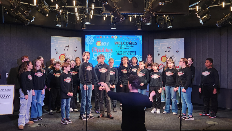 B101's 2024 K-8 Christmas Choir Competition Champions Carl Sandburg Middle School Performs at B101