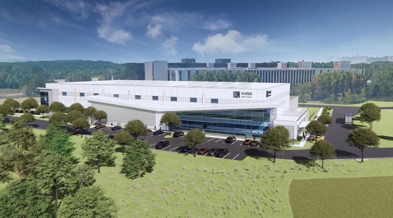 A rendering of the proposed Karis Critical data center on the old Lucent site in Naperville. 
