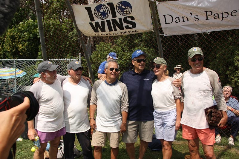 Joe Torre and other players at the 2016 Artists and Writers Charity Softball Game in East Hampton