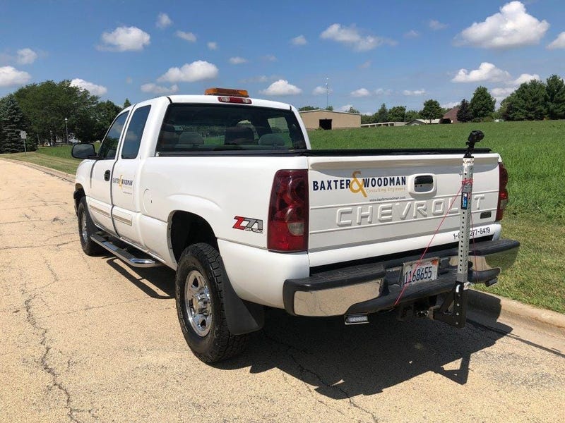 A vehicle with a camera mounted on it in northwest suburban Wood Dale