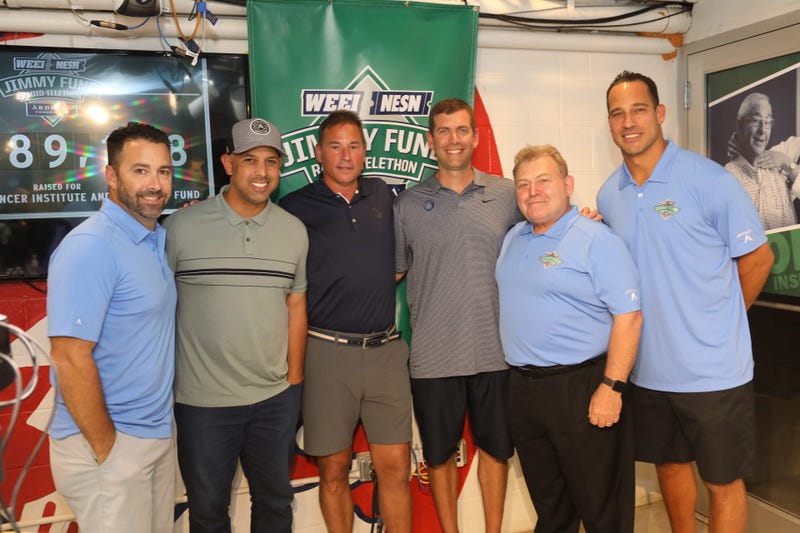 Alex Cora, Bruce Cassidy, and Brad Stevens with OMF