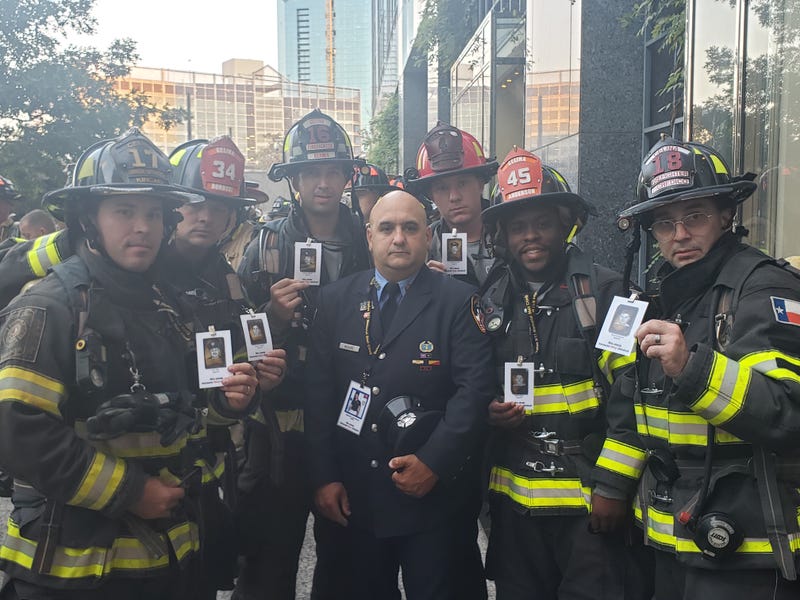 Firefighters posing for a photo