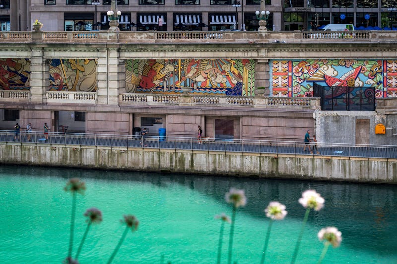 "The Radiance of Being" mural on Chicago Riverwalk