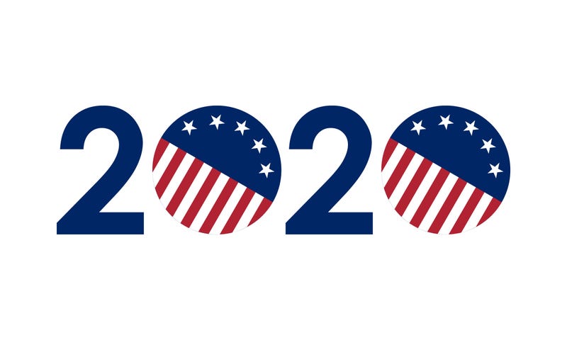 2020 numbers in United States flag colors