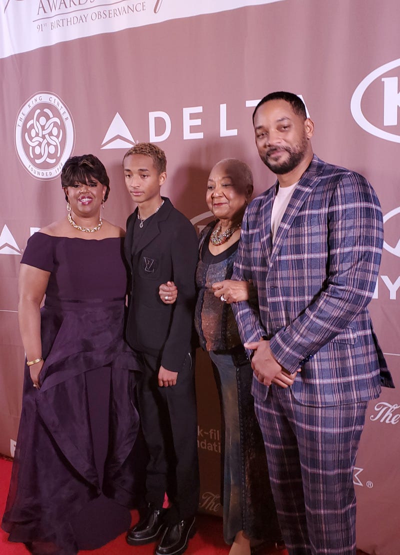 Actor Will Smith is shown at the King Center Salute to Greatness Dinner in Atlanta in 2020.
