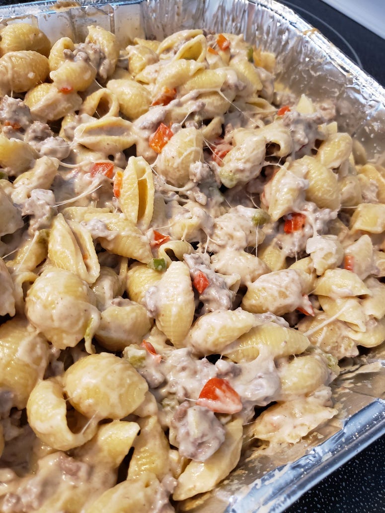 philly cheesesteak pasta